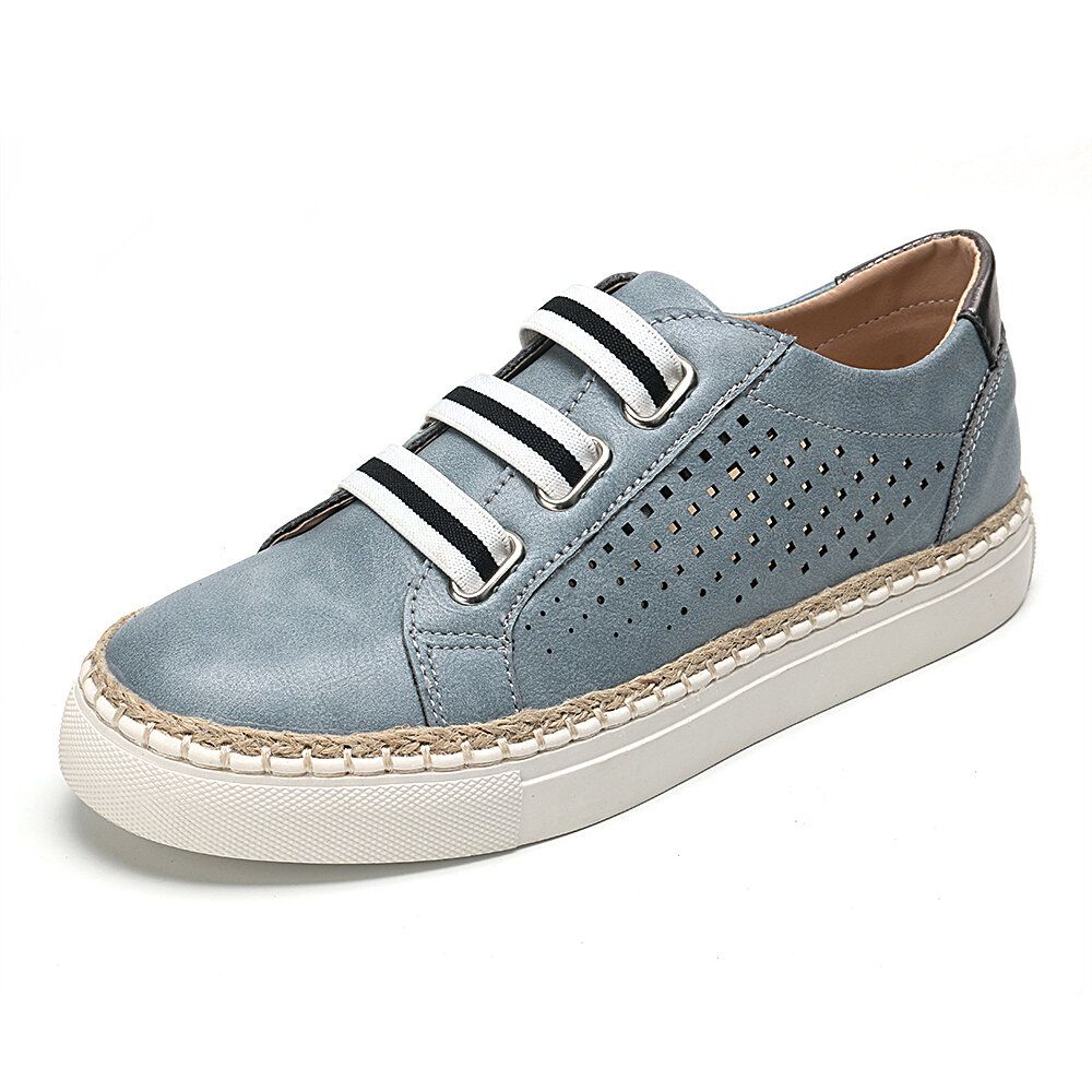 Plus Size Women Comfy Hollow Elastic Band Casual Flat Shoes Plus Size Women Comfy Hollow Elastic Band Casual Flat Shoes