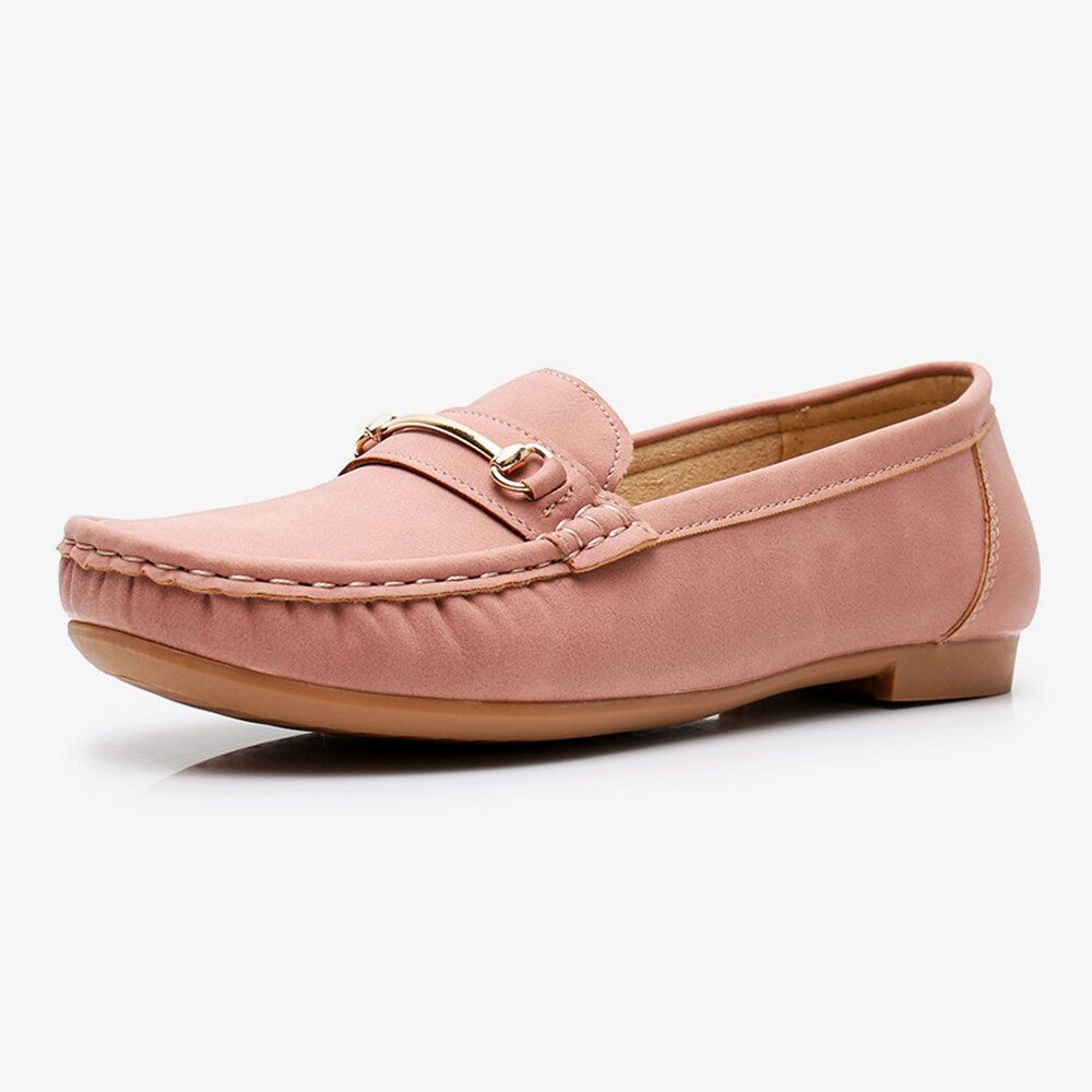Women Metal Detail Flat Leather Comfy Breathable Casual Loafers Women Metal Detail Flat Leather Comfy Breathable Casual Loafers