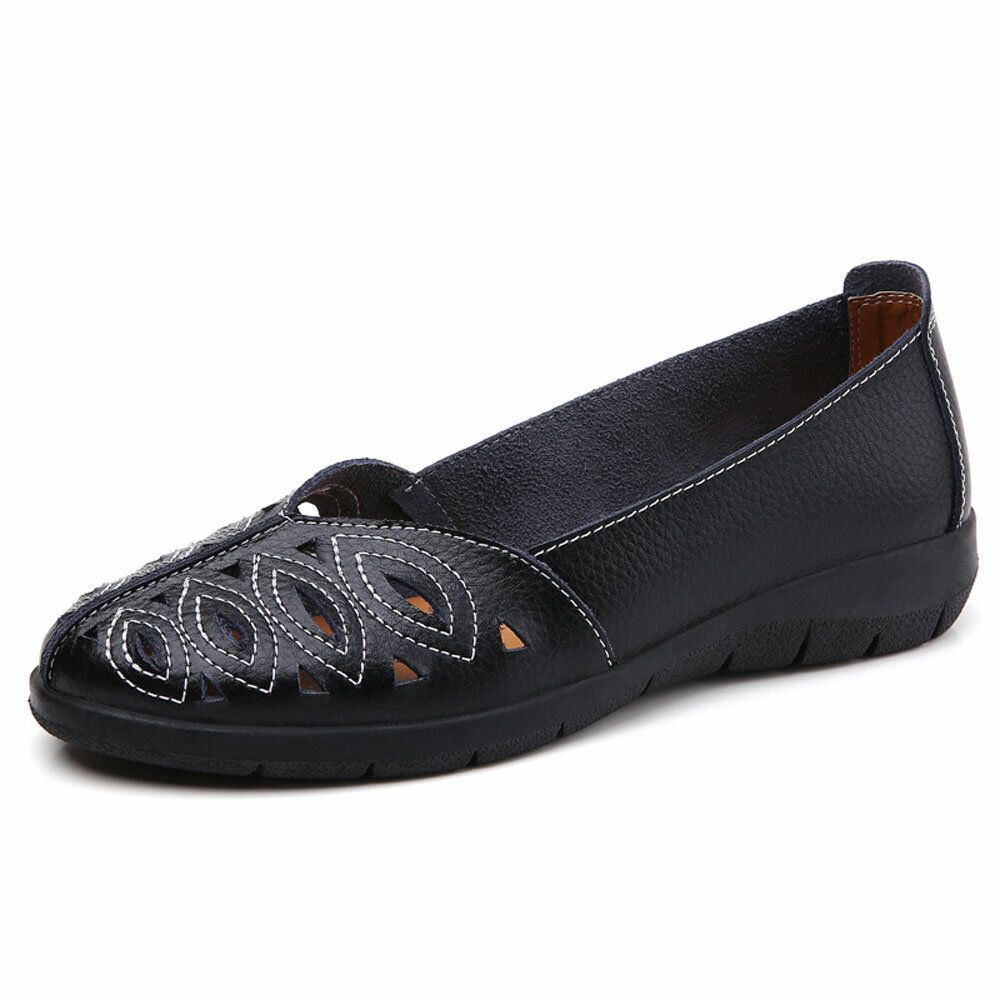 Women Stitching Hollow Comfy Breathable Slip Resistant Casual Slip On Loafers Women Stitching Hollow Comfy Breathable Slip Resistant Casual Slip On Loafers